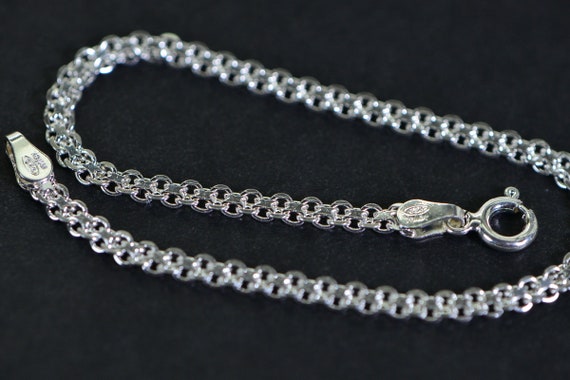 Silver Flat Chain Bracelet Stackable Sterling Sil… - image 6