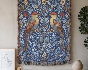 ウィリアム・モリス様式 ヴェルデュール 動物 ラグ タペストリー リネン