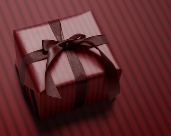 Dark Red Striped Gift Wrap, Vintage Christmas Wrapping Paper, Elegant Holiday Gift Packaging, Luxury Burgundy Stripes Paper Unique Xmas Wrap