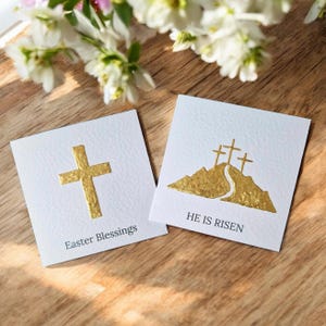 Packung luxuriöse handgefertigte christliche Osterkarten mit Blattgold