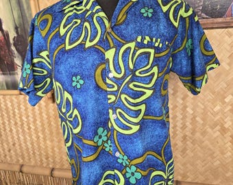 Vintage Tropicana Brand  Hawaiian Barkcloth Aloha Shirt m1235