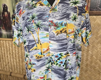 Vintage handgesiebtes Aloha Hawaiihemd m1223