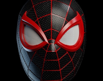 Miles Morales PS5 Faceshell - 3D Printable Model - DIY Spiderman Cosplay Mask - Digital Download - Accurate Replica