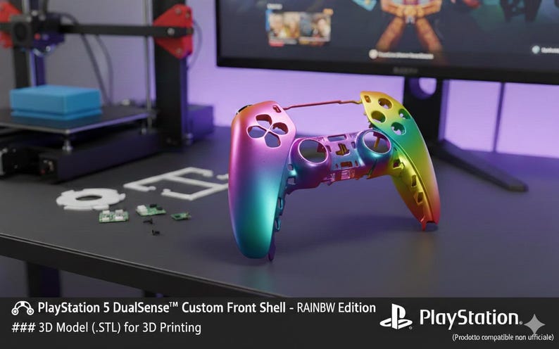 PS5 Dualsense Controller Shell STL | 3D Printable Front Housing ...