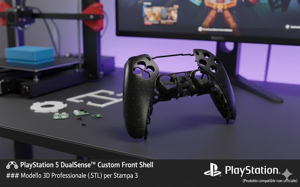 Ps5 Controller Custom Shell PS5 Dualsense Controller Shell STL | 3D Printable Front Housing ...
