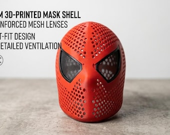 ライミ版スパイダーマンの精密なフェイスシェルとレンズの3Dモデル