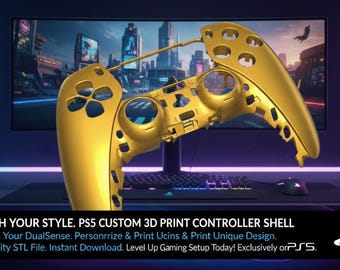 PS5 Controller Front Shell STL | Scocca Frontale Controller Compatibile DualSense | File 3D Stampabile | Ricambio & Customizzazione