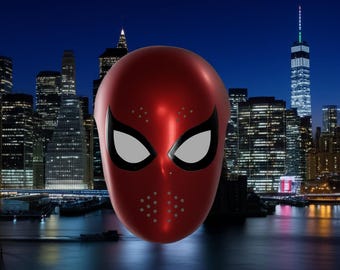 Spider-Man gezichtsmasker STL (No Way Home) – Draagbaar cosplaymasker met lenzen | 3D-printbestand