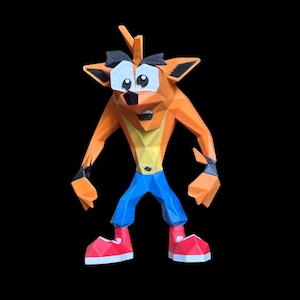 Crash Bandicoot Low Poly in 3D Printed – Collectible Action Figure