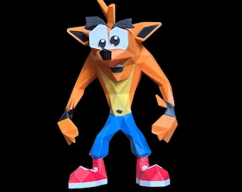 Crash Bandicoot Low Poly in 3D Printed – Collectible Action Figure