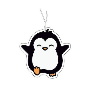 Ambientador de coche con forma de pingüino feliz, colgante con aroma, divertidas fragancias para coche, accesorios para coche, idea de regalo divertida, ambientador para coche.