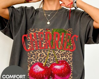Vintage Cherry Comfort Colors® Shirt, Cherry Tee, Fruit tshirt, Summer Shirt, Foodie, Cherry Lover Gift, Retro Cherry Shirt, Cherries Tee