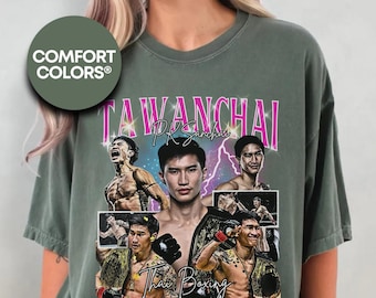 Tawanchai Muay Thai Comfort Colors® Shirt, Muay Thai Boxer 90's Retro, Graphic Vintage Gift, Sport T-shirt, boxing enthusiasts, Thai Boxing