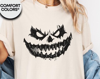 Comfort Colors Halloween Shirt, Spooky Smile Shirt, Halloween Ghost Shirt, Spooky Smile Shirt, Fall Shirt, Spooky Shirt, Pumpkin Shirt