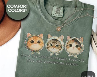 Don't let cuteness fool you Comfort Colors® Shirt, Funny Cat Tshirt, Vintage Retro Cat Shirt, Cat Lover Shirt, Kitten Aesthetic Tee