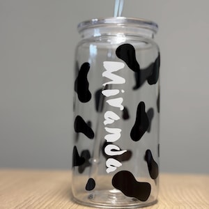 Personalized Name Cow Print Tumbler
