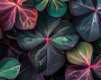 Dark Vibrant Oxalis  -  Home, Décor, Life, Gift, Art, Png File