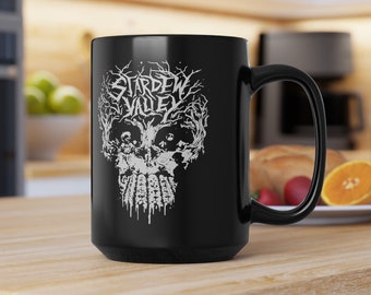 Metal Valley, Star Farm, Black Mug (11oz, 15oz), Coffee, Tea, Cocoa, Hot, Gift, Game, Gaming, Cup, Kitchen, Gift