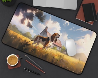 Basset Hound, Desk Mat, Hound Dog, Pet Parent, Mom, Dad, Puppy, Farm, Country, Office, Desk, Decor, Pupper