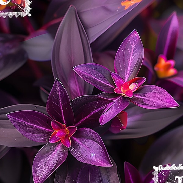 Deep Purple Tradescantia   -  Home, Décor, Life, Gift, Art, Png File, This is Not a Physical Item, No Refunds Available