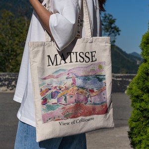 Henri Matisse View of Collioure Tote Bag -aesthetic tote bag,artsy tote bag,art tote bag,aesthetic tote,matisse tote,matisse bag