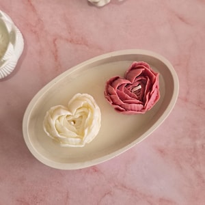 Handmade Heart Candle: Scented Soy Wax, Reusable Container,  Decorative Gift, Plaster container with  fragance