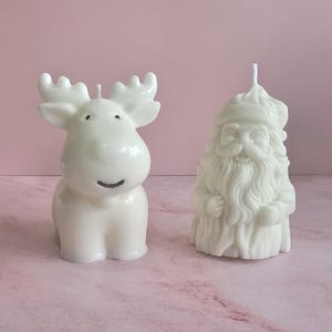 Christmas Reindeer Candle set: Santa Claus and Reindeer made of soy wax