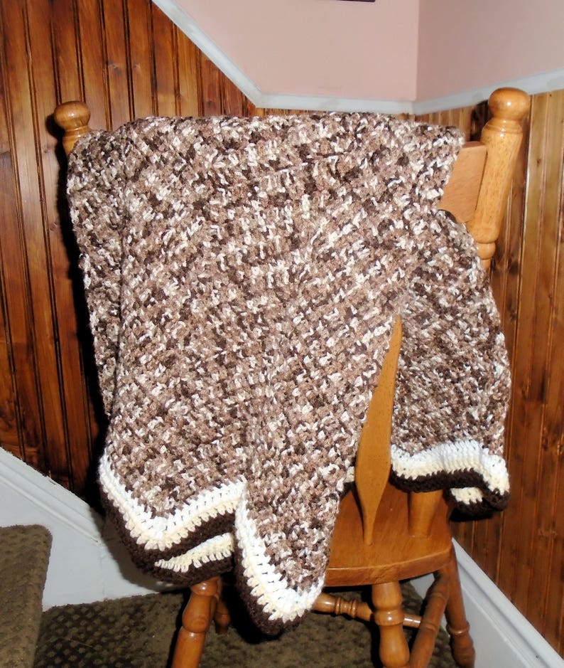 Brown Crochet Baby Blanket Brown baby Blanket Throw Blanket Etsy