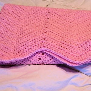 Pink Baby Blanket, Pink Crochet Blanket,  Baby Girl Shower Gift, Baby Blanket, Girl Bedding, Christening Gift, Crib Blanket, Girl Baby Gift