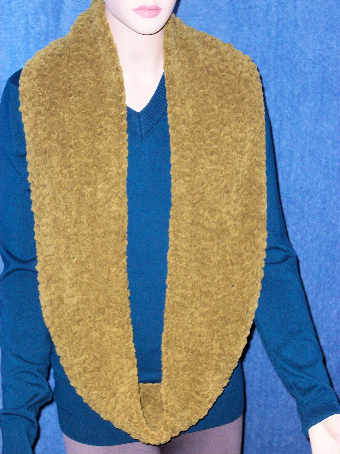 Olive Green Crochet Infinity Scarf Green Crochet Infinity Etsy