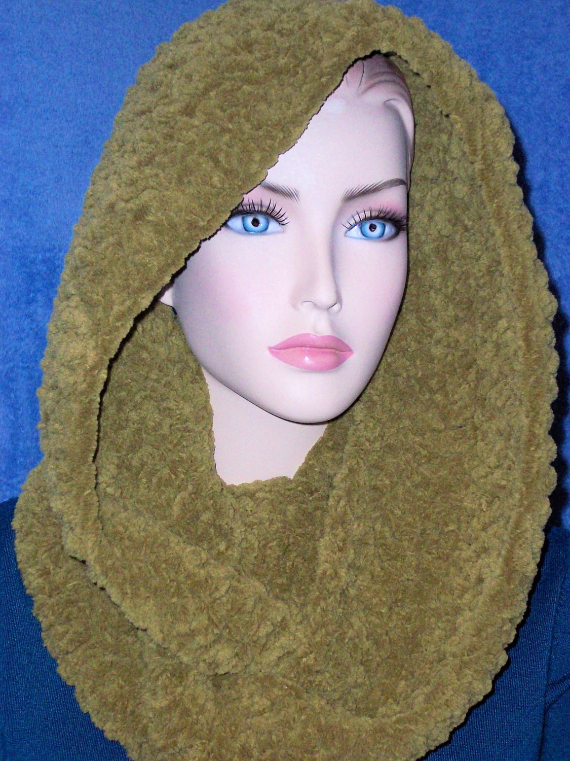Olive Green Crochet Infinity Scarf Green Crochet Infinity Etsy