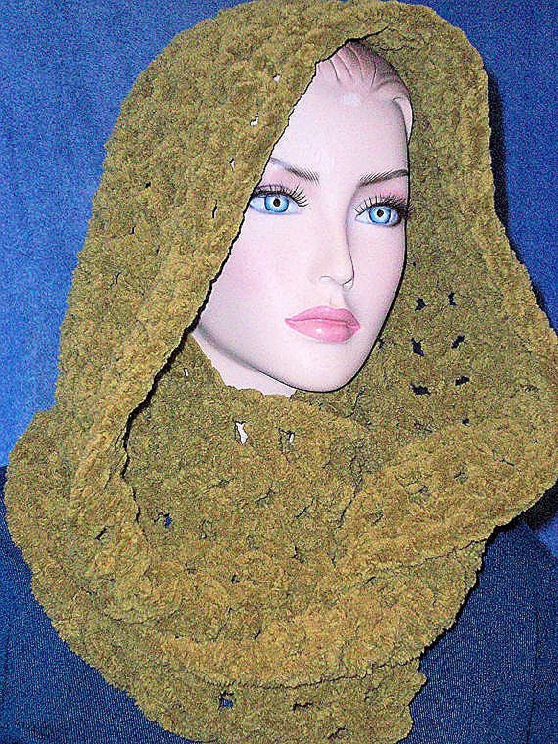 Infinity Scarf Olive Green Crochet Infinity Scarf Plush Etsy