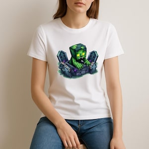 Mine Creeper PNG Bundle | Cute & Spooky Gamer Clipart | Digital Download for Stickers and Sublimation | 300 DPI High- Resolution