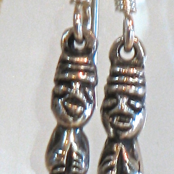 Silver Tribal Fertility Symbol Earrings