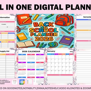 All-in-One Digital Planner 2026 Digital Planner, Digital Journal download, Digital Goodnotes Template, Weekly, Daily Planner, Notability pdf