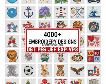 Plus de 4000 motifs de broderie en téléchargement numérique Motifs actuels du futur Accès à vie Méga lots de motifs de broderie