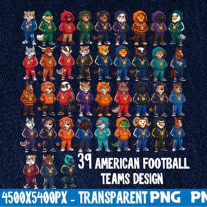 ヴィンテージ フットボール マスコット 39 PNG バンドル、レトロ フットボール チーム クリップアート、ゲーム デー昇華デザイン グラフィティ フットボール シャツ グラフィック スポーツ PNG