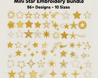 Lot de mini motifs de broderie étoiles, petits fichiers de broderie machine étoile scintillants, pack de motifs étoiles brillantes, motif petites étoiles, contour