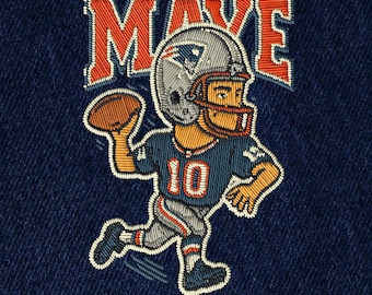 Motif de broderie PNG D. Maye, vacances de football Fan QB Tootball PNG, cadeau de Noël confortable, j'aime Drake M numérique