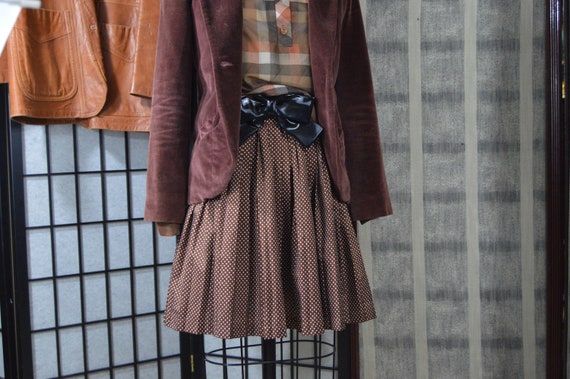 brown polka dot skirt - image 3