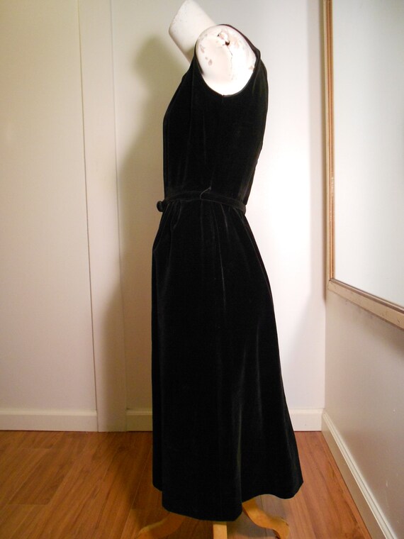 vintage black velvet dress - image 4