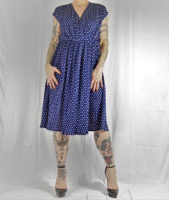 Navy Polka-dot Dress - image 1