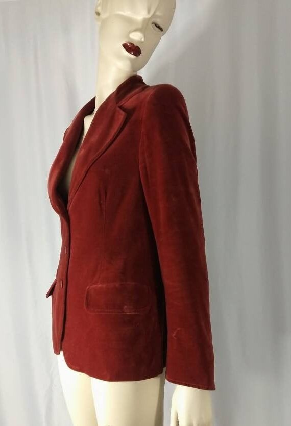 Burgundy Velvet Jacket - image 3