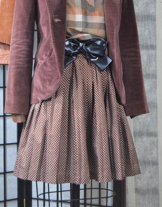 brown polka dot skirt - image 2