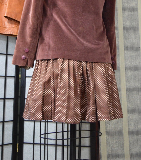 brown polka dot skirt - image 4