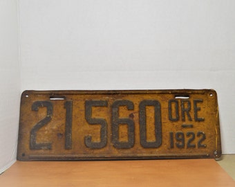 License Plate from 1922