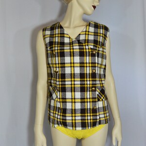 Double-breasted plaid vest image 1