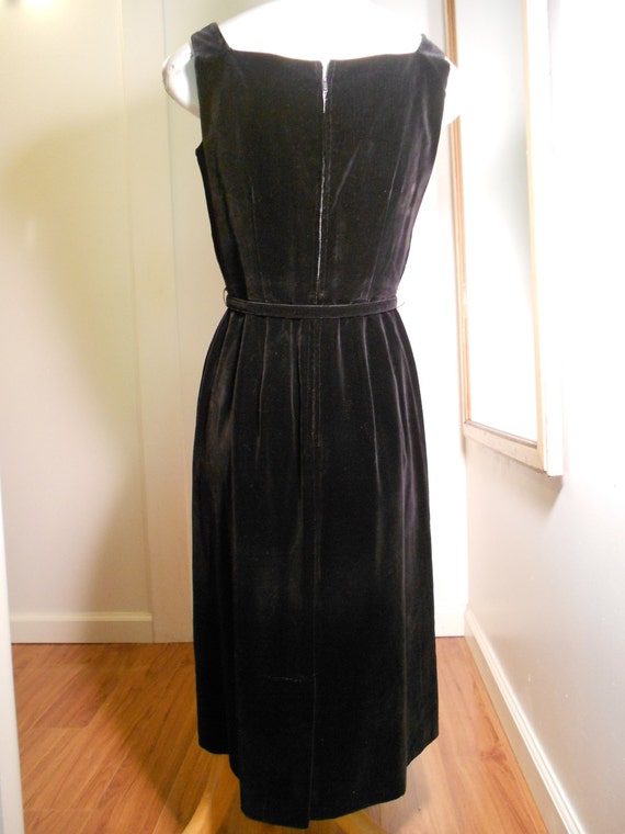 vintage black velvet dress - image 5