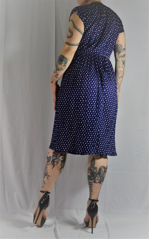 Navy Polka-dot Dress - image 4