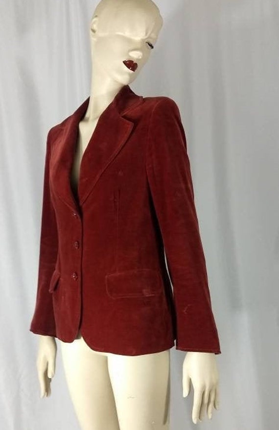 Burgundy Velvet Jacket - image 2